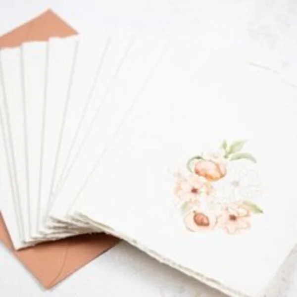 Floral Peach Greeting Card Pack - Image 4
