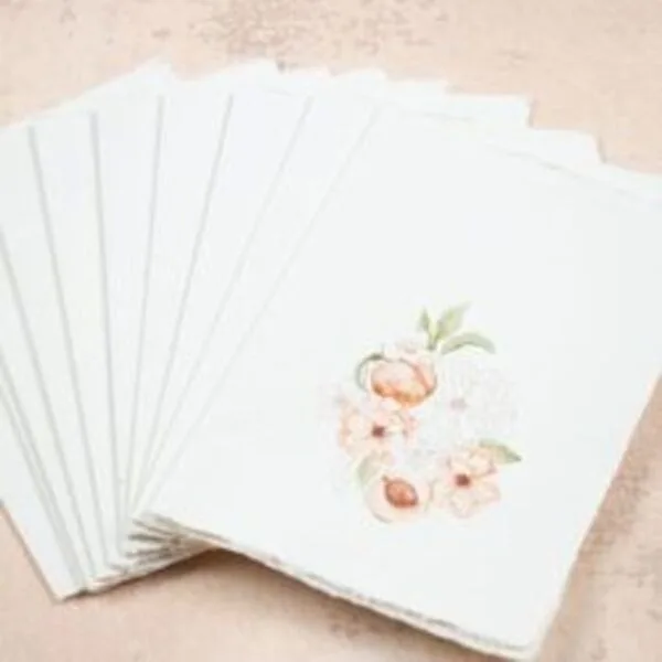 Floral Peach Greeting Card Pack - Image 2