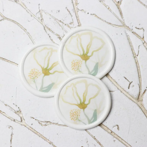 Yellow Watercolor Poppy Wax Seals