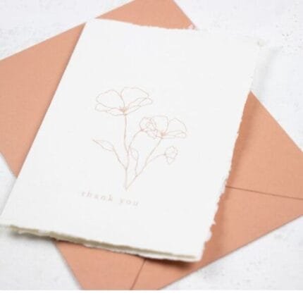 Deckled Terracota Flora Thank You Card